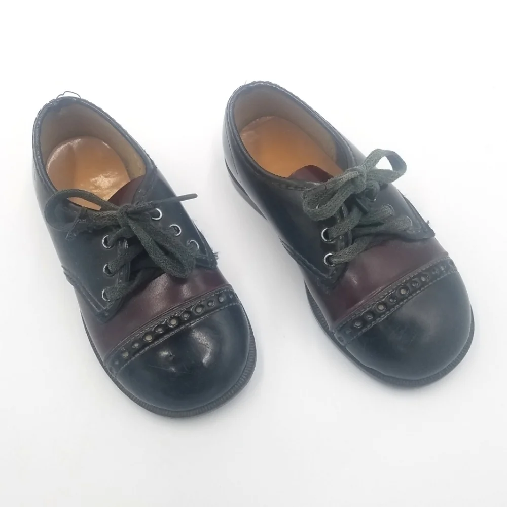 Vintage Oxford Dress Shoes Brown Black Made in USA 6T
